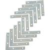 AERZETIX - C58813 - Set di 10 Staffe di montaggio e fissaggio piatte 60x60x10x2mm - staffa di telaio - struttura legno porta finestra - in acciaio zincato