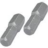 AERZETIX - Set di 2 Punte di avvitatore esagonale 1/4'' (6.3mm) 8mm/25mm per viti esagonali/6 lati - DIN 3126 - in acciaio S2 durezza 58-62 - C50079