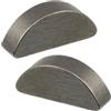 AERZETIX - C75992 - Set di 2 chiavette a forma di mezzaluna 4x6.5x16mm - in acciaio