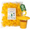 Mastertec Master Trap, 50 Pezzi, Trappola Mosche, Calabroni, Vespe, Cimici Asiatiche, Drosophila Suzukii e Popilia Japonica, Trappole Cromotropiche Gialle Ecologiche, Cattura Insetti Made in Italy