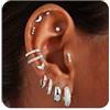 MILACOLATO Orecchini Acciaio Chirurgico Donna Argento Orecchini Anallergici Cerchio Helix Piercing Trago Set Gioielli Donna Placcati Argento per Piercing Multipli