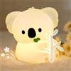 AUAUY Luce Notturna Koala, 7 Colori, 3 Modalità, con Timer da 30 Minuti | Lampada da Comodino, in Silicone, Ricaricabile Tramite USB, per Regali, Decorazione Desktop