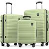 Travely Set di valigie 77cm, 67cm, e bagaglio a mano in un set, valigie da viaggio molto robuste con rotelle morbide e serratura TSA, valigie da viaggio, valigie e trolley