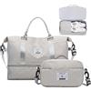 JXCTNNU Borsoni Borsone da Viaggio Donna Borsa Palestra Bagaglio a Mano Borsa da Viaggio Sportiva Tote Gym Borsa Ospedaliera Capacità Grande Impermeabile Pieghevole per Uomo e Donna (Grigio Chiaro)
