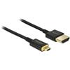 Delock 84784 DELOCK Kabel HDMI Ethernet A ->micro D St/St 3m 3D 4K slim
