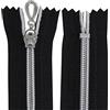 Aerzetix - C64057 - Set di 10 Cerniere Lampo a Spirale N°5 10cm Non separabile autobloccante - Rete in Nylon Argento - tiretto cursore in Metallo - Colore Nero - merceria