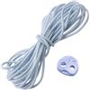 Aerzetix - Set di 5 m Cordoncino Elastico Rotondo Ø3 mm di Colore Blu Bambino + 10 fermacorde ovali in plastica Blu Chiaro a 2 Fori Ø4 mm