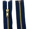 Aerzetix - C61391 - Set di 5 Cerniere separabili 40cm in Metallo - Cerniera Lampo - Colore Blu Scuro - cursore tiretto pelletteria Cucito Gonna Vestito Abito merceria Borsa Gilet