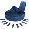 Aerzetix - C62634x5-C62816x10 - Kit di Cerniera Lampo Spirale 5m N°5 Colore: Blu Francese + 10 cursori N°5 Non bloccabile Colore: Blu Francese - in Nylon/Metallo - merceria