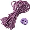 Aerzetix - Set di 5 m Cordoncino Elastico Rotondo Ø3 mm di Colore Viola + 10 fermacorde ovali in plastica lillà a 2 Fori Ø4.5 mm