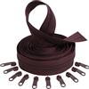 Aerzetix - C62658x5-C62823x10 - Kit di Cerniera Lampo Spirale 5m N°5 Colore: Rosso Vino + 10 cursori N°5 Non bloccabile Colore: Rosso Vino - in Nylon/Metallo - merceria