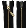 Aerzetix - C63667 - Set di 10 Cerniere Lampo N°3 18cm Non separabili - Rete/Scorrevole Dorato in Metallo - tiretto Decorativo - Colore Nero - cursore Spirale Abbigliamento Cucito Pantaloni merceria