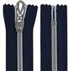 Aerzetix - C64063 - Set di 10 Cerniere Lampo a Spirale N°5 16cm Non separabile autobloccante - Rete in Nylon Argento - tiretto cursore in Metallo - Colore Blu Scuro - merceria