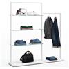 QD25 TP K22 stender con appenderia e ripiani in vetro 40x160 H170 cm