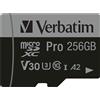 Verbatim 47045 SD MicroSD Card 256GB Verbatim SDHC Pro Class 10 + Adapter retail