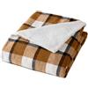 Douceur d'Intérieur, Plaid (125 x 150 cm) Scozzese Cammello, Tartan e Sherpa