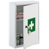 Relaxdays Armadietto Pronto Soccorso per Medicinali, Cassetta con Chiusura di Sicurezza, 32x21,5x9,5 cm, Bianco Verde