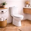 RAK Ceramics Vaso WC Monoblocco Karla con Scarico a Terra Colore Bianco con Cassetta di Sciacquo e Sedile Incluso ,
