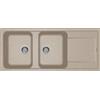 ELLECI Lavello Cucina 2 Vasche da Incasso con Gocciolatoio Larghezza 116 cm materiale Granitek colore Avena G51 - LG250051 Life 500