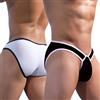 Evankin Slip Sexy da Uomo con Sacchetto Rigonfiamento Morbido Biancheria Intima a Vita Bassa Elasticizzato Senza Etichetta Bikini, Nero e Bianco., Large