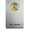 MOCIWORLD - Quaderno del Real Madrid con Logo 3D - Rilegato con Retro in Tessuto e Finitura di Alta qualità - 120 Pagine Senza Righe - Colore: Grigio - Formato: A5