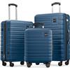 Travely Set di valigie 77cm, 67cm, e bagaglio a mano in un set, valigie da viaggio molto robuste con rotelle morbide e serratura TSA, valigie da viaggio, valigie e trolley