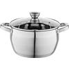 FLORINA Pentola in Acciaio Inox (4,8 l) 22 cm I Pentola con Coperchio in Vetro OLIVER I Adatta alla Lavastoviglie I Pentola per Pasta, Zuppa I Ideale per Tutti i Tipi di Fornelli e Induzione