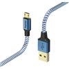 Hama Cavo di ricarica/dati "riflettente", micro USB, 1,5 m, blu (00178289)