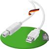 conecto cavo di collegamento USB 2.0. A maschio/B maschio - bianco - 1,80m