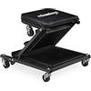 Relaxdays Carrello sotto Auto da Meccanico, Sgabello Officina con Ruote a 360°, Regge 150 kg, Pieghevole, Acciaio, Nero