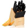 Alpina Design ceppo di coltelli alpina 22 pezzi - Set di coltelli con ceppo - Set di coltelli da cucina - 18 coltelli diversi - Inclusi affilatoio e forbici con rivestimento antiaderente