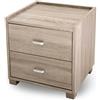 BAKAJI Comodino Mobiletto Cassettiera 2 Cassetti Design Moderno in legno MDF Rovere