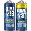 Clima Set ClimaSet Gas di ricambio R134a x 1 e bombolette gas 3in1 x 1 - gas R134a, R12 e Olio e Turafalle per impianti di climatizzazione - kit ricarica clima auto - refrigerante R134a - ECO