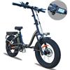 BLUVALL Z01 Bicicletta elettrica pieghevole con batteria rimovibile da