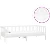 vidaXL Letto da giorno con materasso 90x200 cm in legno di pino massiccio bianco