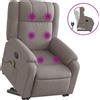 vidaXL Poltrona per massaggi con ausilio per la risalita Tessuto Taupe