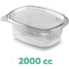 50 Vaschette Trasparenti Ovali 2000cc Con Coperchio - Contenitori Alimentari Giganti Per Asporto, Catering E Maxi Porzioni