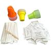 Kit Accessori 50 Plastica - Bicchieri In Plastica, Bustine Di Zucchero Bianco, Palettine
