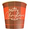 50 Bicchierini Di Carta Da 75ml - Fantasia Natalizia Quadrata - Perfetti Per Il Caffè!