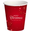 50 Bicchieri Monouso In Carta Da 180ml - Fantasia Natalizia merry Christmas - Perfetti Per Acqua E Bevande!