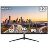 Nilox NXM22FHD1202 Monitor Gaming 22'' IPS Full HD, Frequenza 120 Hz, Tempo 4 ms, Connessioni HDMI/VGA, Riduzione Luce Blu, Supporto VESA 75×75 mm