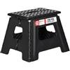 Relaxdays Sgabello Pieghevole L, Trasportabile, da Bagno o Campeggio, Bambini, Fino a 150 kg, Plastica, H 30 cm, Nero