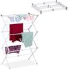Relaxdays Stendibiancheria Verticale, Stendino Pieghevole a Torre, 11 Aste, 6 Livelli, 105x73x37 cm, Metallo, Bianco
