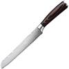 Joeji's Kitchen Coltello per pane seghettato in acciaio inossidabile al carbonio con manico in legno Coltello per pane da pasticceria professionale e coltello seghettato per tagliapane
