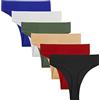 GAREDOB Perizoma a Vita Alta per Le Donne Pack 6 Plus Size Biancheria Intima Traspirante Morbido Elastico Cotone Spandex Mutandine Senza Cuciture