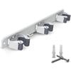 PARENCE.- Supporto da Parete a Triplo avvitamento per Scopa e Accessori - Gancio per Scopa 3 Supporti + 2 Ganci - 37cm