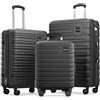 Travely Set di valigie 77cm, 67cm, e bagaglio a mano in un set, valigie da viaggio molto robuste con rotelle morbide e serratura TSA, valigie da viaggio, valigie e trolley
