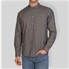 Amirante Antica Sartoria Napoletana Camicia uomo in puro lino collo coreano tinta unita - slim fit