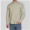 Amirante Antica Sartoria Napoletana Camicia uomo in puro lino collo coreano tinta unita - slim fit