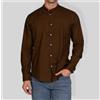 Amirante Antica Sartoria Napoletana Camicia uomo in puro lino collo coreano tinta unita - slim fit